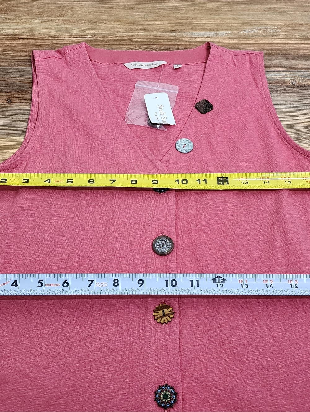 Soft Surroundings Delia Top Women's S Salmon Pink Sleeveless NEW - Picture 8 of 10